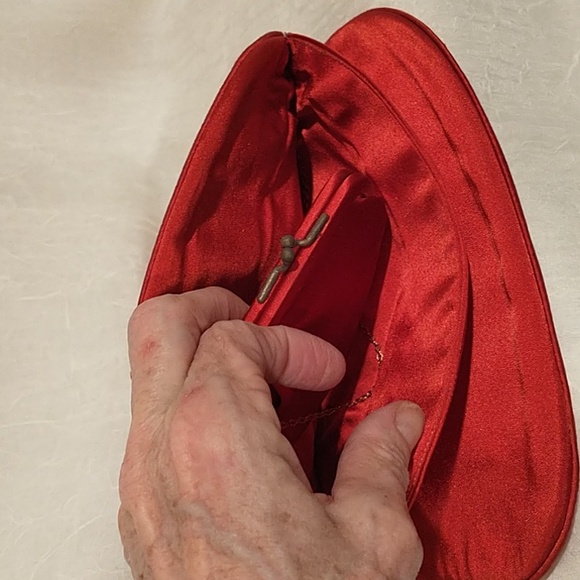 Vintage MM Red Evening Bag And Floral Blue Handbag - Picture 10 of 10